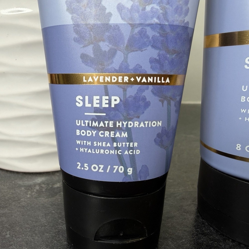 NEW Bath & Body Works Aromatherapy SLEEP Lavender Vanilla Body Cream 8 & 2.5 oz - Picture 2 of 6